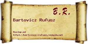 Bartovicz Rufusz névjegykártya